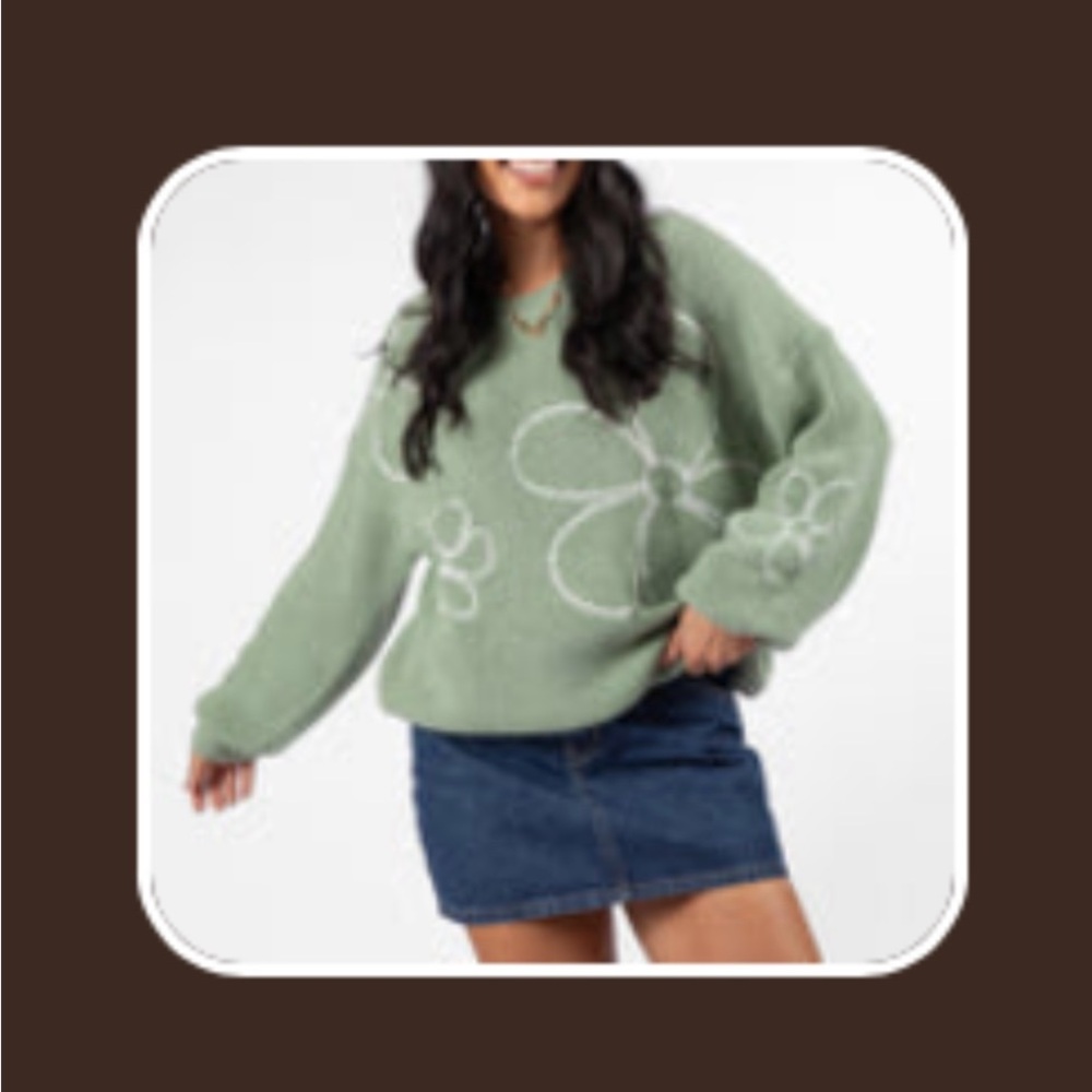 Pink Lily Sage Floral Sweater